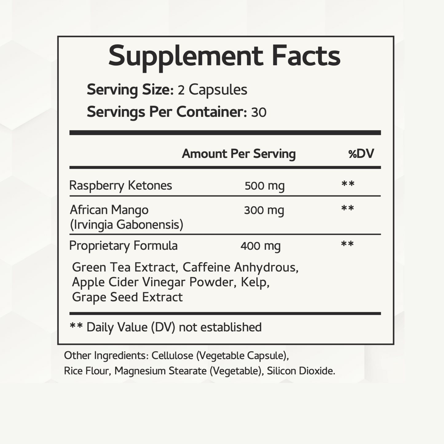 African Mango Metabolic Boost with Raspberry Ketones