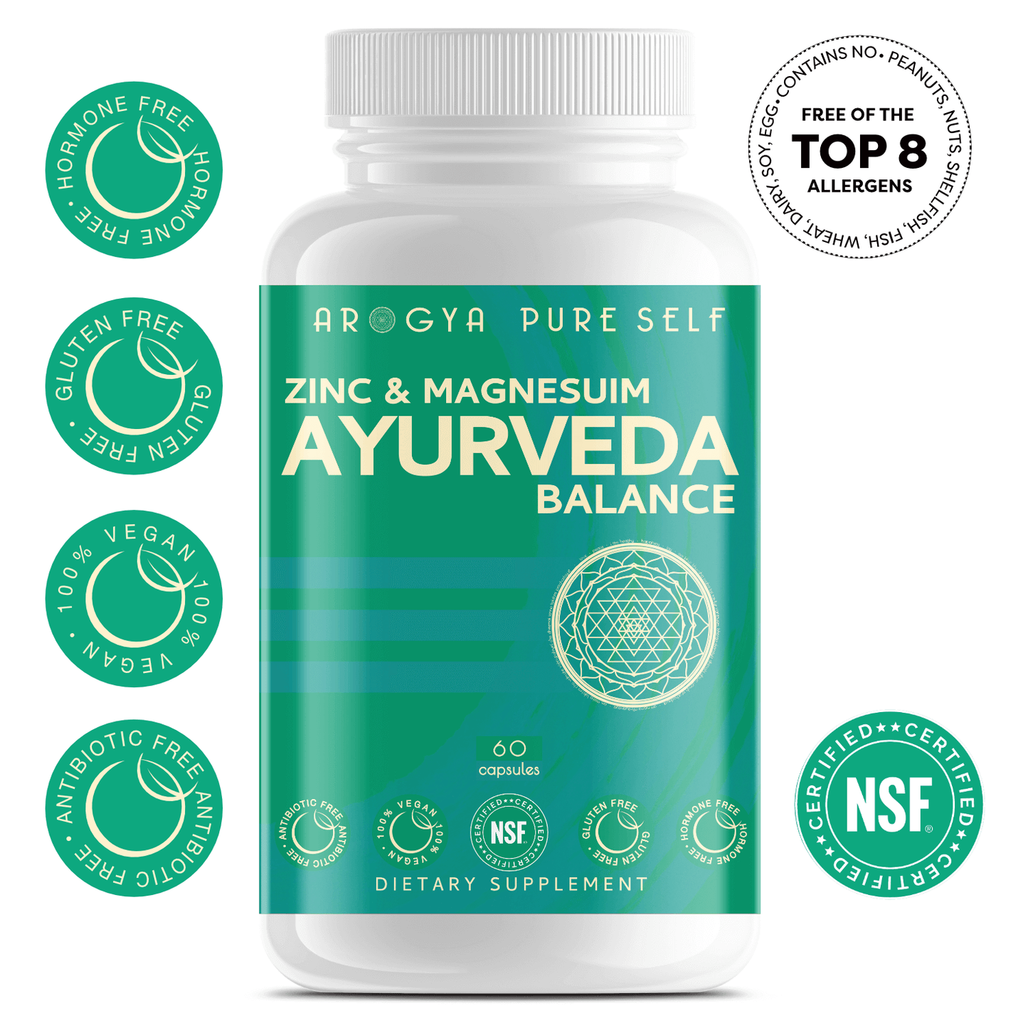 Arogya Pure Self Ayurveda Balance with Magnesium and Zinc